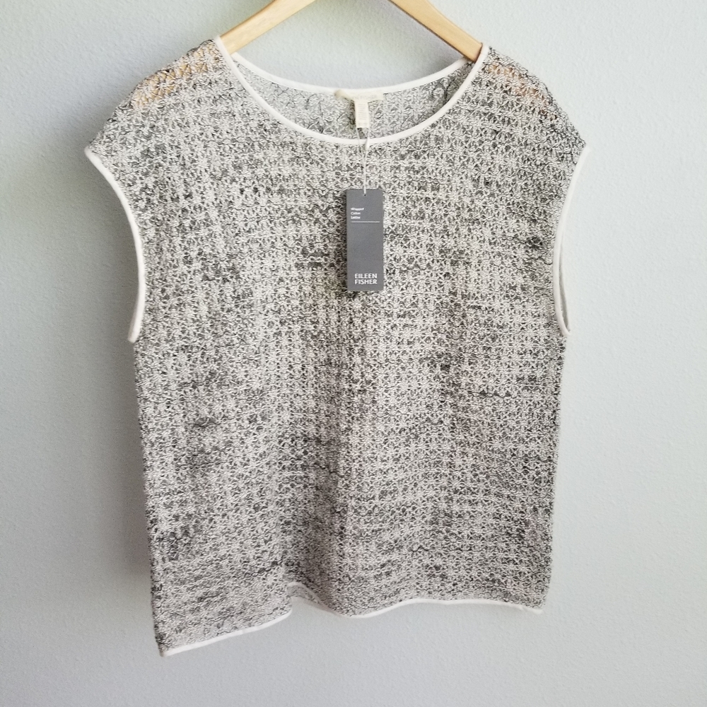 Sold ❤ Eileen Fisher wrapped cotton lattice top XS nwt!